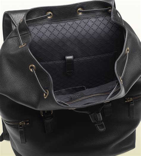 gucci brown leather backpack|black gucci backpack for men.